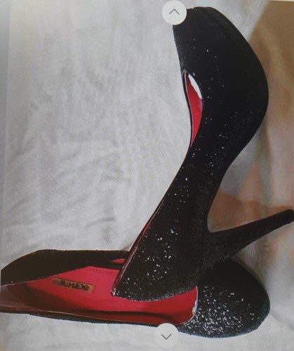 Schwarze pailletten high heels - pailletten,