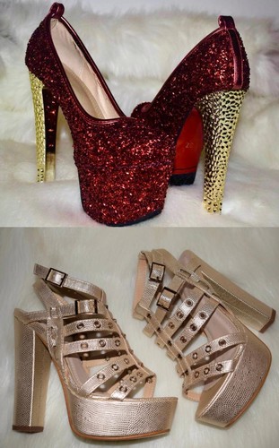 Plateau high heels - plateau,